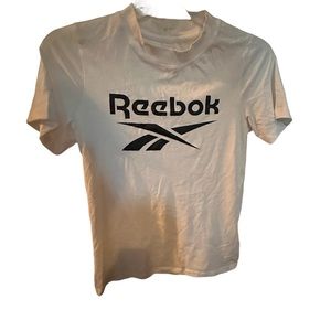White and Black Reebok tee